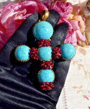 ANCIENNE CROIX RÉGIONALE PENDENTIF de style Austro-Hongrois XIXe