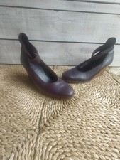 sandales  ompensées arche cuir aubergine 39