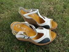 CHAUSSURES FEMME NU PIEDS TALON COMPENSES MARQUE CLOSER COMME NEUF 41