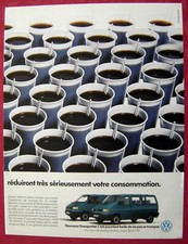 Publicité Papier - Véhicule Utilitaire Volkswagen Transporter De 1990