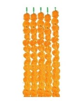 Lot De 5 Artificiel Marigold Fleur 3feetGarlands pour Décoration Portes Orange