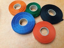 Lot Ruban Multicolore Noir Rouge Orange Bleu Polyester Nylon Taffeta Vintage 003