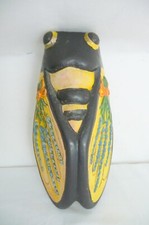 GRANDE cigale 25 cm  POTERIE  peint main decor RELIEF- ANCIENNE
