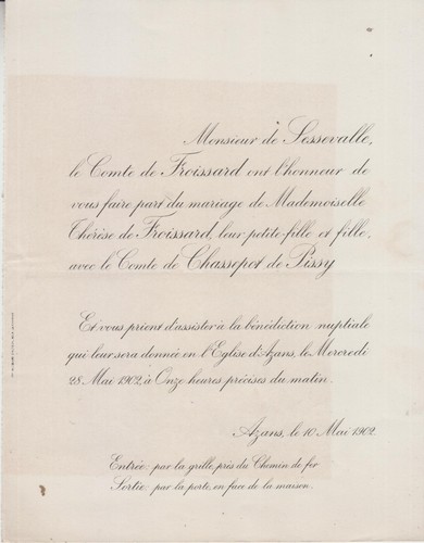1902 faire part - 1902, comte