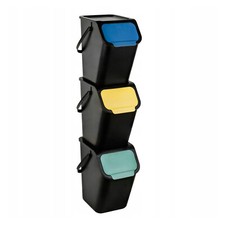 Lot de 3 poubelles de