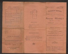 CHOLET (49) TISSAGE / RAYON COIFFEUR Peignoir Serviette Mouchoir "André MARET"