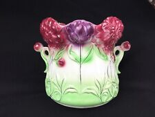 Très beau cache-pot ancien faïence barbotine ONNAING