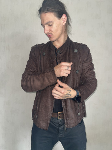 Veste cuir serpent - cuir,