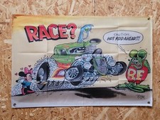 Drapeau "Rat Fink Race Rod" Vintage 60x90cm - Idéal Déco Garage Loft ou autre