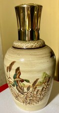 lampe berger  ancienne en grés à décor de canards signé waillault - N°23