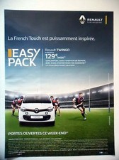 PUBLICITE-ADVERTISING :  RENAULT Twingo Easy Pack  2016 Voitures,Rugby