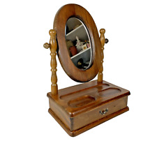 Miroir à Poser Coiffeuse Barbière Inclinable à Tiroir en Bois Intérieur Feutré