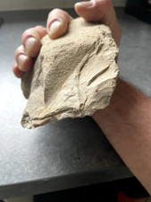 LARGE HACHEREAU ACHEULEEN EN SILEX, RARE. PALEOLITHIQUE, NO HACHE POLIE FRANCE