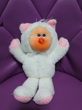 Peluche Ancienne Vintage Chat Blanc Environ 25 A 30 Cm