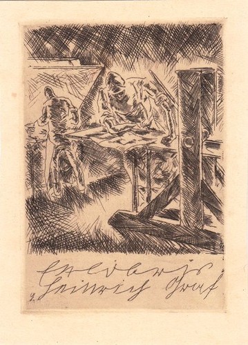 Exlibris livre art radierung - livre,