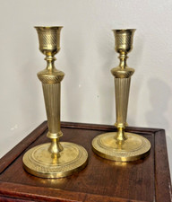 Paire De Bougeoirs, bronze