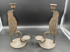 CHARLES PIGUET - ART DECO - Paire De Bougeoirs Chandeliers Candélabres FER FORGÉ