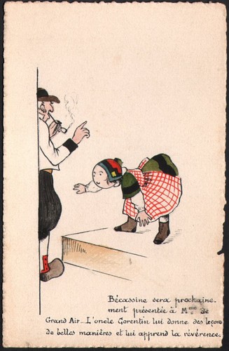 Carte peinte bécassine et - bécassine,