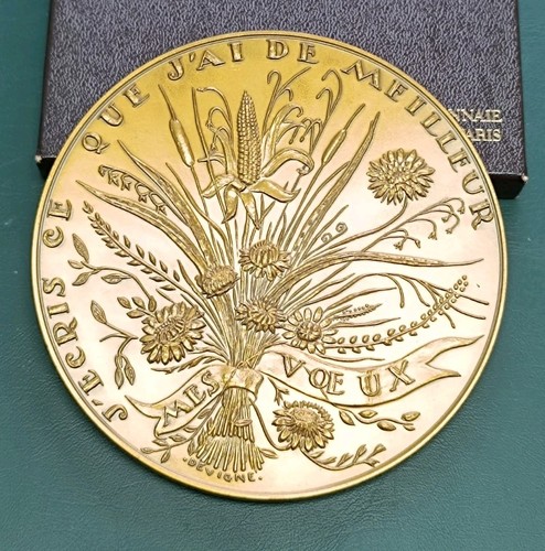 Medaille bronze mes voeux - -,