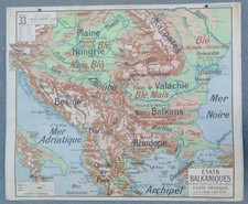 CARTE SCOLAIRE VIDAL-LABLACHE N° 33 - T16-ETATS BALKANIQUES-