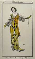 BAKST Dione Paquin GRAVURE Pochoir ART DECO Costumes Parisiens MODE Dames 1913