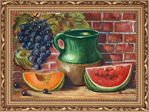 Still life raisins melon - still,