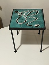 Petite table d'appoint carreaux en ceramique vers 1950 dlg Lurçat et capron