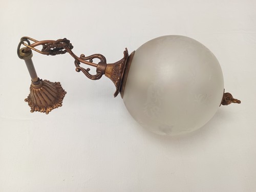 Lustre ancien bronze globe - bronze,
