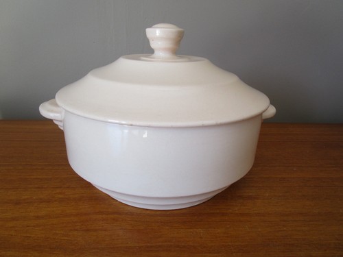 Petite soupière rose poudré - soupière,