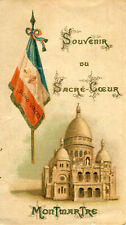 Carte Souvenir Sacré Coeur de Montmartre à PARIS Drapeau Signo Vinces Illustré