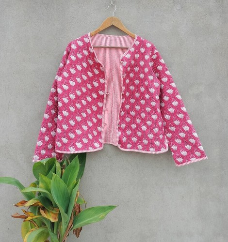 Rose floral veste matelassé - floral,