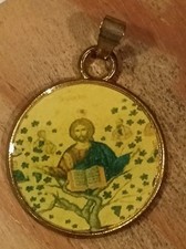 Médaille Religieuse Ancienne Jésus La vigne et les sarments