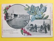 cpa FRANCE Art Nouveau New Art PARIS EXPO 1900 Les FAUTEUILS ROULANTS Pub Sport