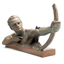 Homme à l'arc terre cuite italienne Cipriani Art déco