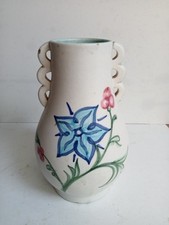 vase peint à la main signé hauteur 18 cm