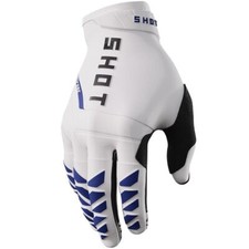 Gants Moto Shot Core Blanc Bleu Motocross Offroad Protection Enduro