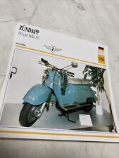 Zündapp 150 scooter Bella 151 1956 fiche carte de collection Atlas Allemagne