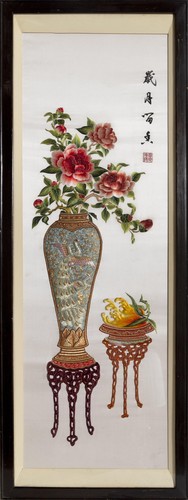 Deux tabourets avec fleurs - avec,