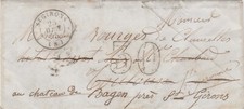 Lettre St GIRONS 1855 Taxe Tampon 30 pour Toulouse  redirigée St Girons