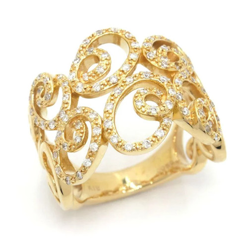 Bague jaune 18k sertie - 18k,