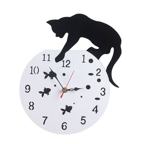 Horloge murale chat adorable - horloge,