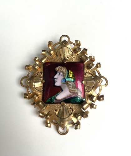 Ancien broche email limoges - ancien, de