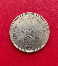 Belle monnaie argent commémorative 100 francs Albertville 92 patinage artistique