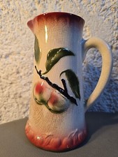 Pichet Broc en Barbotine Decor aux cerises N°677   Guerin St Clément Onnaing ?