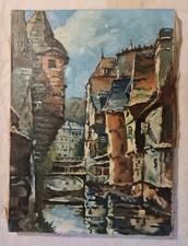 Tableau XXéme Impressionniste années 50 huile 33cm x 24cm . 