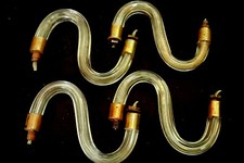 LOT DE 4 ANCIENNE BRANCHES BRAS EN VERRE MURANO POUR LUSTRE APPLIQUE  