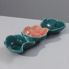 CAB Céramique d'Art de Bordeaux serviteur ravier triple France Primavera 1950s