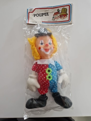 Clown poupee jouet ancien - poupee,