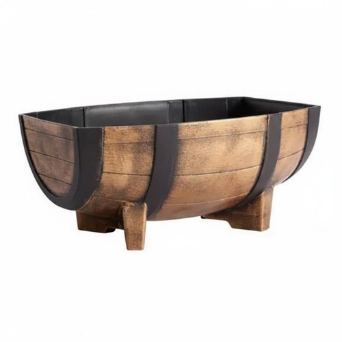 Pot demi barrel imitation bois - demi-barrel,
