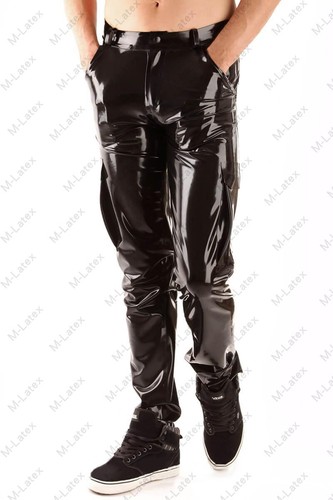 Latex gummi rubber cargo pants - latex,